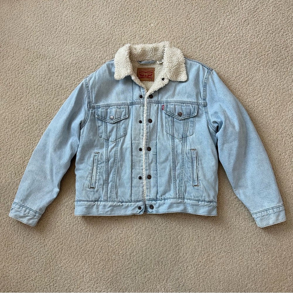 Levi's Light Blue Denim Jacket with Sherpa Collar